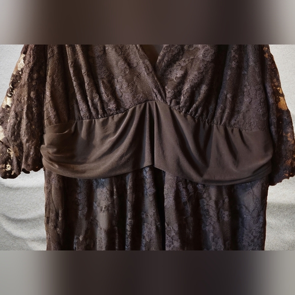 Kiyonna Plus Size Maria Onyx Black Lace Evening Gown Size 4X - Picture 5 of 12